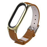 Mijobs Schraubenloses magnetisches Gehäuse, Top-Grain-Lederarmband für Xiaomi Mi Band 3 & 4 & 5 & 6, Host nicht im Lieferumfang enthalten, CA0139A, CA0139B, CA0139C, CA0139D, CA0139E, CA0139F, CA0139G